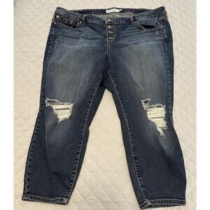 Torrid Sophia Crop Button Fly Distressed‎ Jeans 24
